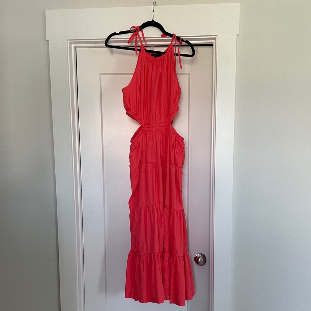 Jcrew Coral Sleeveless Dress with side cutouts